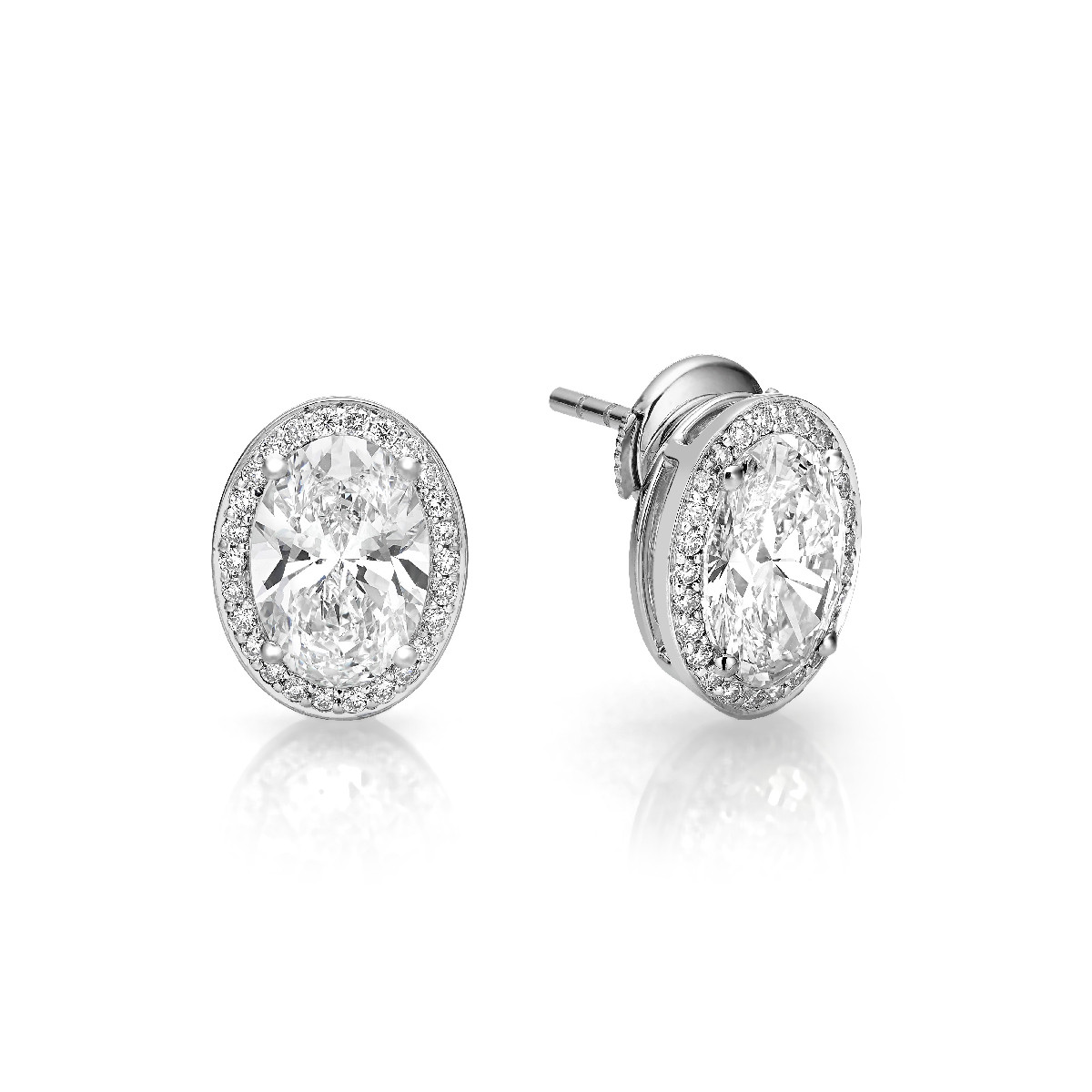 Oval Halo Studs
