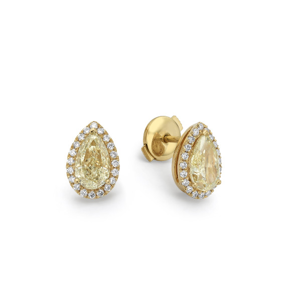Yellow Pear Studs