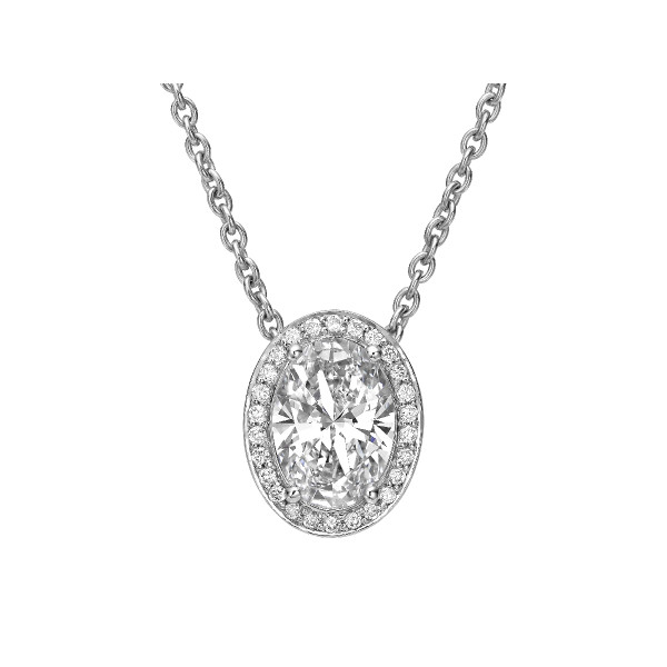Oval Halo Pendant